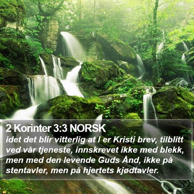2 Korinter 3:3 NORSK Bible Verse Image