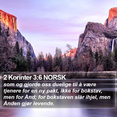 2 Korinter 3:6 NORSK Bible Verse Image