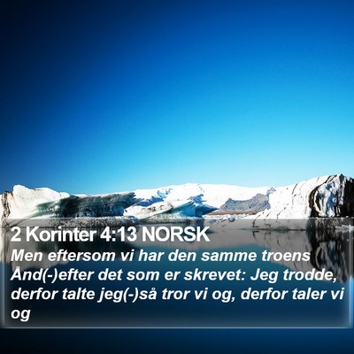 2 Korinter 4:13 NORSK Bible Verse Image