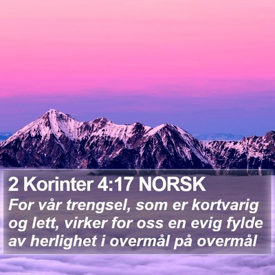 2 Korinter 4:17 NORSK Bible Verse Image