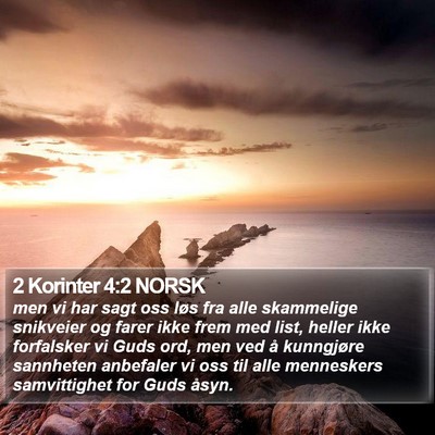 2 Korinter 4:2 NORSK Bible Verse Image