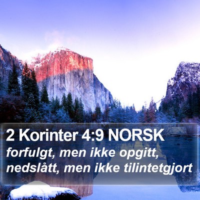 2 Korinter 4:9 NORSK Bible Verse Image
