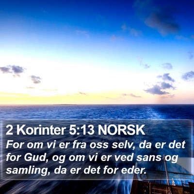 2 Korinter 5:13 NORSK Bible Verse Image