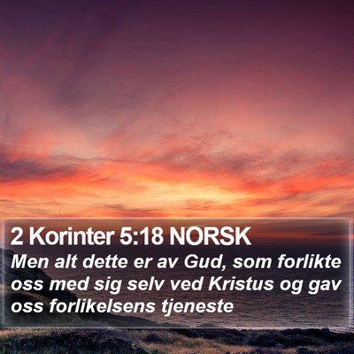 2 Korinter 5:18 NORSK Bible Verse Image