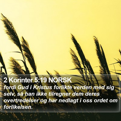 2 Korinter 5:19 NORSK Bible Verse Image