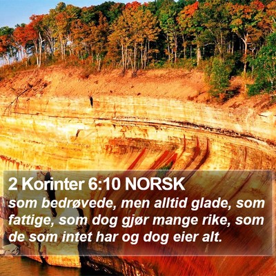 2 Korinter 6:10 NORSK Bible Verse Image