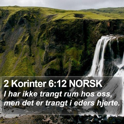 2 Korinter 6:12 NORSK Bible Verse Image
