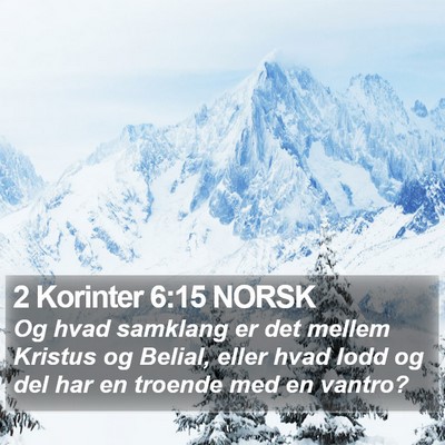 2 Korinter 6:15 NORSK Bible Verse Image