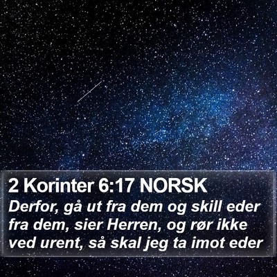 2 Korinter 6:17 NORSK Bible Verse Image