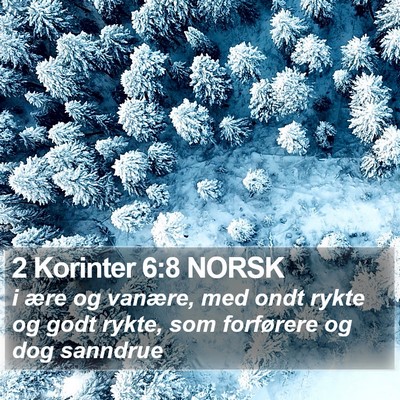 2 Korinter 6:8 NORSK Bible Verse Image