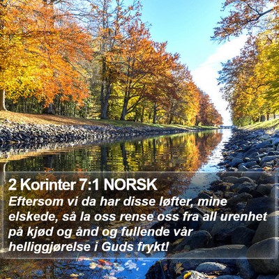 2 Korinter 7:1 NORSK Bible Verse Image