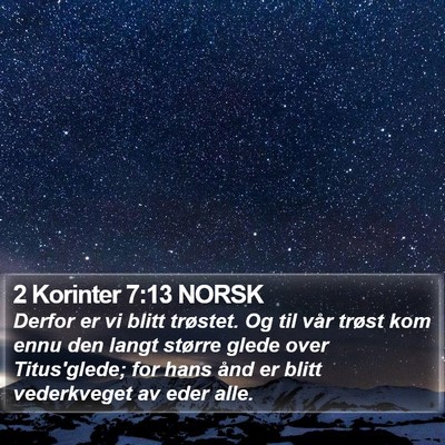 2 Korinter 7:13 NORSK Bible Verse Image