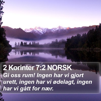 2 Korinter 7:2 NORSK Bible Verse Image