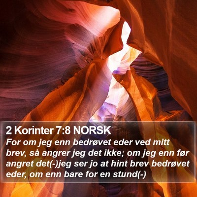 2 Korinter 7:8 NORSK Bible Verse Image