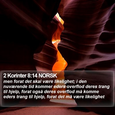 2 Korinter 8:14 NORSK Bible Verse Image