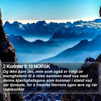 2 Korinter 8:19 NORSK Bible Verse Image
