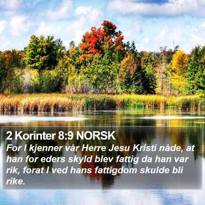2 Korinter 8:9 NORSK Bible Verse Image