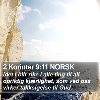 2 Korinter 9:11 NORSK Bible Verse Image
