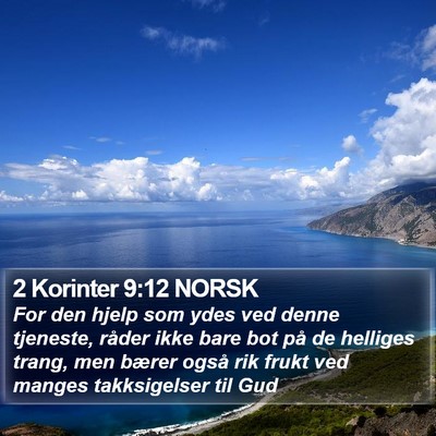 2 Korinter 9:12 NORSK Bible Verse Image