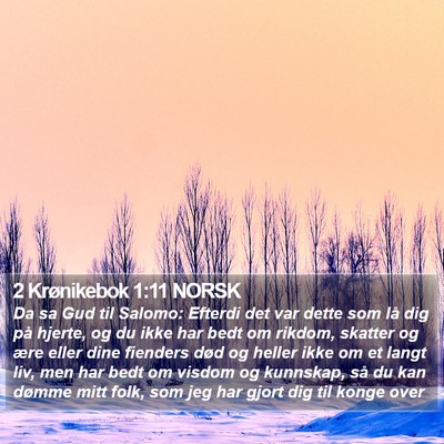 2 Krønikebok 1:11 NORSK Bible Verse Image