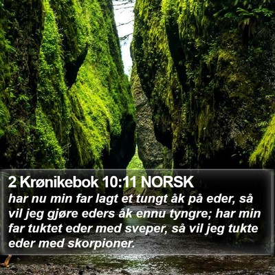 2 Krønikebok 10:11 NORSK Bible Verse Image