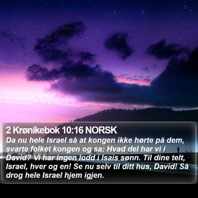 2 Krønikebok 10:16 NORSK Bible Verse Image