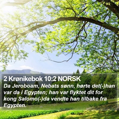 2 Krønikebok 10:2 NORSK Bible Verse Image