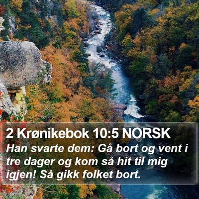 2 Krønikebok 10:5 NORSK Bible Verse Image