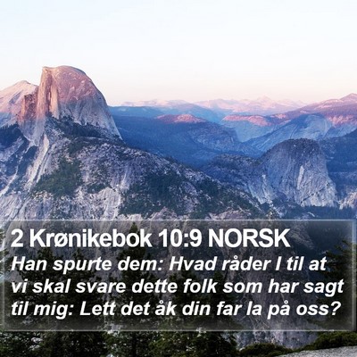 2 Krønikebok 10:9 NORSK Bible Verse Image