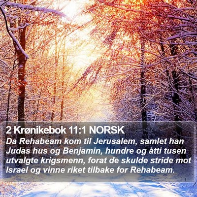 2 Krønikebok 11:1 NORSK Bible Verse Image