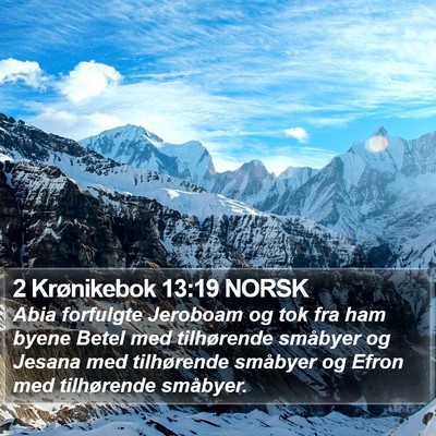2 Krønikebok 13:19 NORSK Bible Verse Image