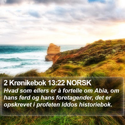 2 Krønikebok 13:22 NORSK Bible Verse Image