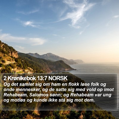 2 Krønikebok 13:7 NORSK Bible Verse Image