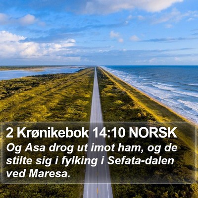 2 Krønikebok 14:10 NORSK Bible Verse Image