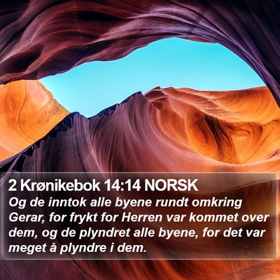 2 Krønikebok 14:14 NORSK Bible Verse Image