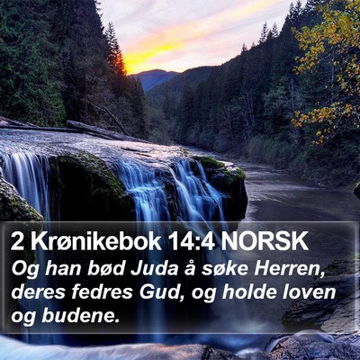 2 Krønikebok 14:4 NORSK Bible Verse Image