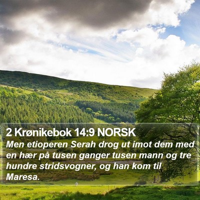 2 Krønikebok 14:9 NORSK Bible Verse Image