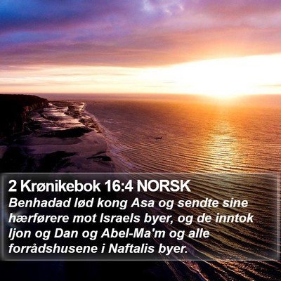 2 Krønikebok 16:4 NORSK Bible Verse Image
