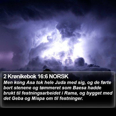 2 Krønikebok 16:6 NORSK Bible Verse Image