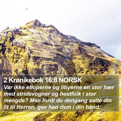 2 Krønikebok 16:8 NORSK Bible Verse Image