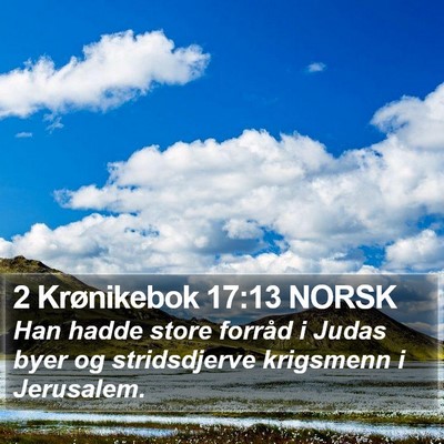2 Krønikebok 17:13 NORSK Bible Verse Image
