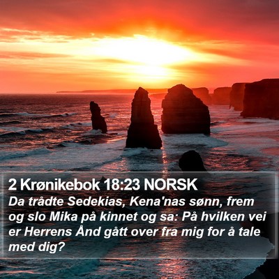 2 Krønikebok 18:23 NORSK Bible Verse Image