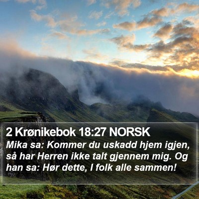 2 Krønikebok 18:27 NORSK Bible Verse Image