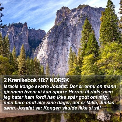2 Krønikebok 18:7 NORSK Bible Verse Image