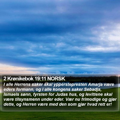 2 Krønikebok 19:11 NORSK Bible Verse Image