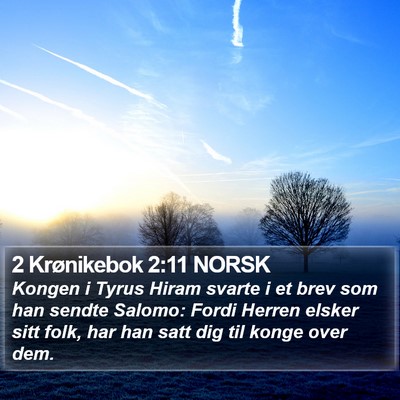 2 Krønikebok 2:11 NORSK Bible Verse Image