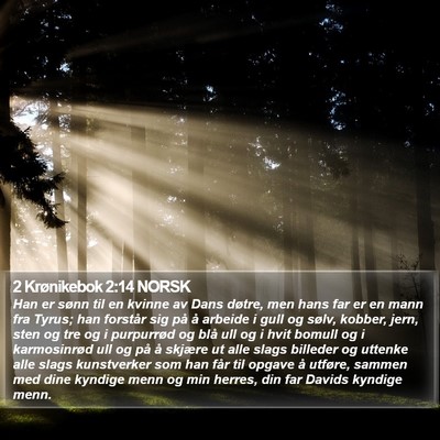 2 Krønikebok 2:14 NORSK Bible Verse Image