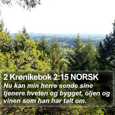 2 Krønikebok 2:15 NORSK Bible Verse Image
