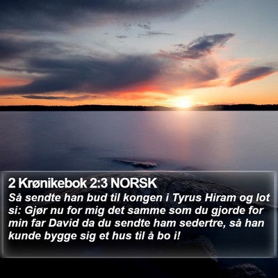 2 Krønikebok 2:3 NORSK Bible Verse Image