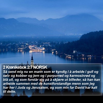 2 Krønikebok 2:7 NORSK Bible Verse Image